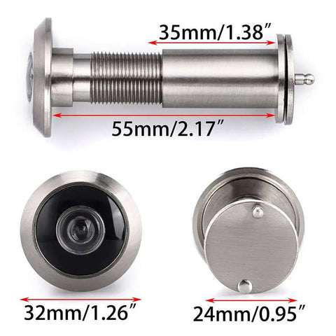 Solid Brass 220 Degree Door Viewer With Rotating Privacy Cover For Doors From About 1.38 Inches To 2.17 Inches Easy Install