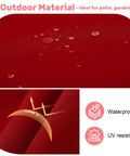 Close-up of red waterproof and UV-resistant fabric for Egg Chair Cushion Replacement For Hanging Chairs Outdoor Waterproof Cover Cushioned Wicker Hammock Swing Pad For Patio Thick Plush Comfort With High Elastic Filling And Breathable Shredded Foam Red.