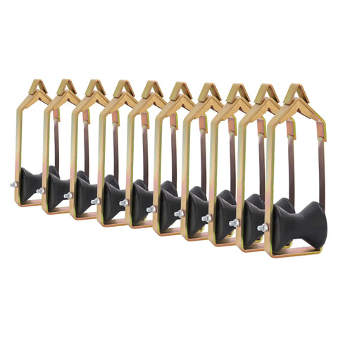 10 Pcs Universal Cable Roller Kit 3 Inch Diameter For Fiber Optic And Aerial Cables, Steel And Plastic Construction With Zinc Plated