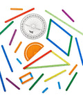 AngLegs Geometry Manipulatives Set With Protractors For Classroom Use, Hands On Angles And Polygons, 8 Adjustable Strips shown.