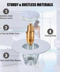 Exploded view of Three Color Bathroom Sink Stopper Universal One Point One To One Point Five Inch Drain Strainer with bounce core