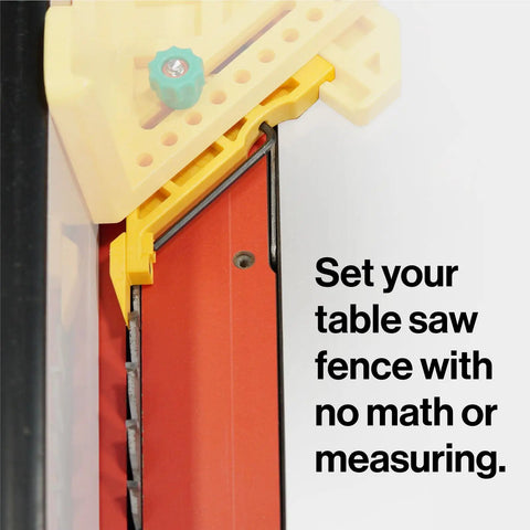 FitFinder Upgrade Kit With Precision Center Finder And Dimension Transfer Tool includes setup of table saw fence with precise clamp.