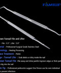 Ingrown Toenail File And Lifter Set Double Sided Stainless Steel Pedicure Tool, 5.5” file and 5.9” lifter, with case
