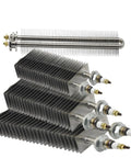 Heavy Duty 1500W Finned Heating Element 230V Square 40X80Mm Stainless Steel Hot Air Heater visualizing finned design and mounting details.