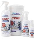CPAP Disinfectant Spray TSA Travel Size 2 Oz 3 Pack Kills 99.9 Percent Germs On Masks Tubing Reservoirs And Humidifiers No Harsh Chemicals Or Fumes Ozone Free Leaves No Residue For On The Go Use. CleanSmart CPAP disinfectant spray and wipes bottles