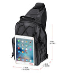 Rugged Waterproof Tactical Backpack With MOLLE Sling Cross Body Chest Bag with tablet, black color, for hiking and everyday carry