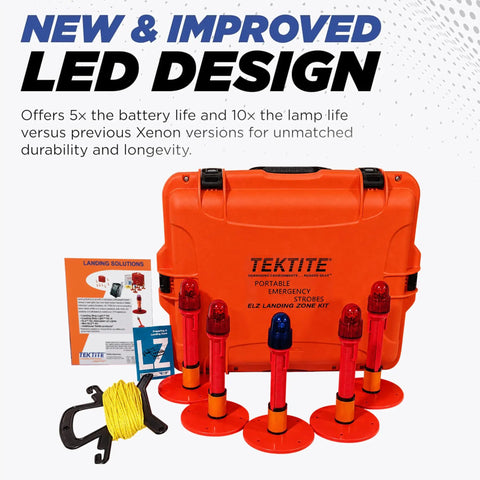 Tough As Nails Emergency Medivac Landing Zone Light Kit With Waterproof LED Strobe Markers and orange case.