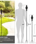 6 Pack Outdoor Metal Torches With 58 Inch Height Extra Large Citronella Torches for Patio Pathway and Party Lighting height options