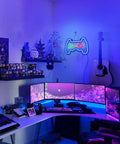 Gaming setup with Led Dimmable Neon Sign In Dope Gamepad Controller Shape For Living Room Bedroom And Game Room Decor