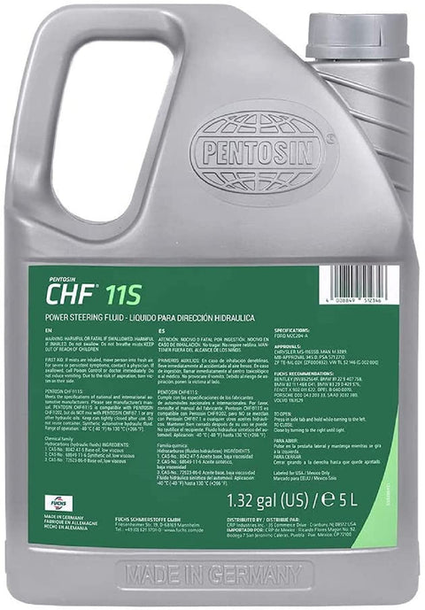 CHF 11S High Performance Synthetic Hydraulic Fluid for Power Steering and Hydraulic Systems Long Life Pro Grade Formula for Audi BMW Mercedes Porsche VW Volvo Jeep Mini Saab and More 5 Liter Bottle