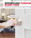 Single Cylinder Satin Nickel Deadbolt With ANSI Grade 3 Certified Security Anti Pick Anti Bump Technology Adjustable Latch Easy Do It Yourself Installation Durable Heavy Duty Lock SmartKey Rekeying Ready installed on door