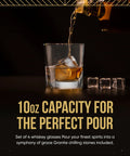 Whiskey Glass Set With Granite Chilling Stones Set Of 4 10 Oz Old Fashioned Rocks Glasses for Scotch Bourbon and Cocktails heavy base