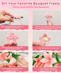 Steps to make a bouquet using All-Inclusive 600 Piece Pipe Cleaners Craft Kit With 6 Color Chenille Stems and accessories