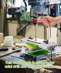 Cross Slide Milling Table With X-Y Axis Precision on mini drill press, aluminum build, dovetail grooves, M10 screw