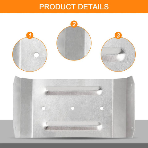 Downspout Gutter Pipe Clip Hidden Bracket 3x4 White Set Of 2 for easy wall mounts, close-up of metal bracket details.