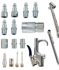 17 Piece Compressor Inflation Kit With Blow Gun, Air Chucks And Inflation Needles, All In One Home Garage And Shop Tire Pump Set