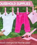 12 Pack Pink 3 5 Inch Nylon Spring Clamps Tough As Nails Heavy Duty Plastic Clips With Secure Hold hanging laundry outdoors.