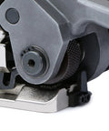 Close-up of No Sweat Heavy Duty Manual Steel Strapping Tool showing tensioner mechanism, designed for half inch to three quarter inch bands.