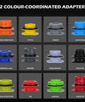 12 color-coded adapters from 18-Piece Engine Oil Funnel Kit With 12 Color-Coded Adapters, 1.59QT Capacity