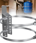 Expansion Tank Mounting Bracket Set With 2 Hot Water Heater Support Straps For One To Five Gallon Tanks DIY Friendly Rugged Heavy Duty Wall Mount Brackets RV Propane Tank Holder Safe Secure Home Water System Install, stainless steel wall mount with straps