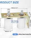 Four Nylon Gate Rollers And Two L Bracket Set For Sliding Doors 2 Inch Dia By 2-3/4 Inch Length 60mm Gate Width