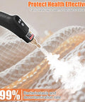 Top Tier 15 In 1 Handheld Steam Cleaner With Smooth Button Control Handle and Easy Gear Switching spraying steam.