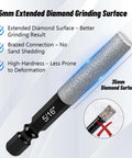 Diamond drill bit side view with 35mm grinding surface and 1/4 in hex shank for glass, ceramic, marble, granite