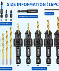 Top Shelf 16 Piece Adjustable Countersink Drill Bit Set Boasts A Hella Smooth Cut 3 In 1 Wood Screw Kit with 16 bits and extension for various tasks.