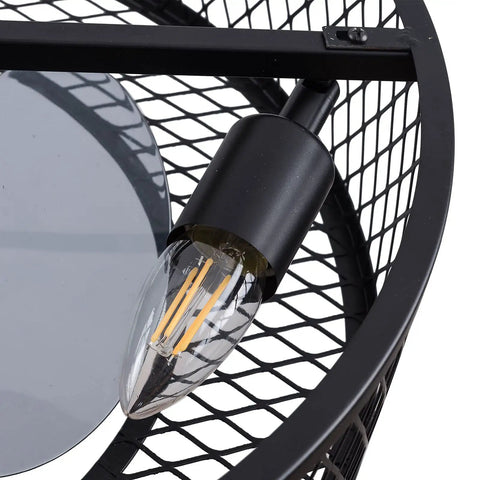 Enclosed Caged Ceiling Fan With Light Remote Control 3 Speed Adjustable Industrial Fandelier For Living Room Bedroom Kitchen Dope Modern Look Energy Efficient And Whisper Quiet Needs 4 E27 Bulbs Not Included Fits 7.5 To 11.5 Ft Ceilings