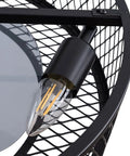 Close-up of cage chandelier style from Vintage Industrial Ceiling Fan With Light And Retractable Blades 42 Inch Cage Chandelier Style