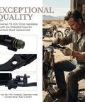 Left Hand Hydraulic Brake Lever Master Cylinder for Mini Bike ATV Quad Dirt Bikes, Seven Eighths Inch, shown in use