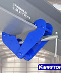 KARRYTON blue beam clamp on I-beam flange (3–9 in), 2-ton capacity