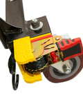Anderson Dolly Adjustable Heavy Duty Moving System, 1600 Lb Capacity wheel mechanism close-up for easy maneuvering with no tilting.