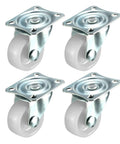 Swivel Caster Wheels 1.25 Inch With Top Plate And Bearing Set 4 Piece Pack Hard Base 1.25 Inch Wheel Diameter 1.5 Inch By 1.3 Inch
