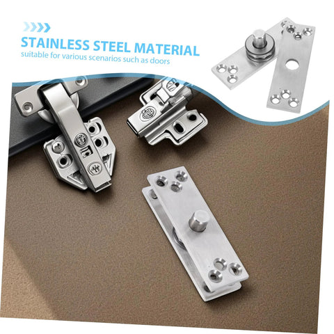 Heavy Duty 360 Degree Rotating Concealed Door Pivot Hinge For Invisible Cabinets And Bookcases Stainless Steel Hidden Door Hardware Durable Rotation Shaft System Ideal For Premium Cabinets By MAGICLULU, shown in stainless steel material with visible components in a close-up view