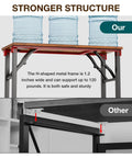 Metal frame structure of Compact Folding Computer Desk 35.8 Inch No Assembly Required Ready To Use. Comparison with other brands.