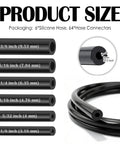 Awesome 6 Feet Long Premium Silicone Vacuum Hoses Kit For Auto Engines With 1/8 To 3/8 Inch Sizes And A Full Set Of 64 Fittings Connectors For Car Repairs Mods, black hoses