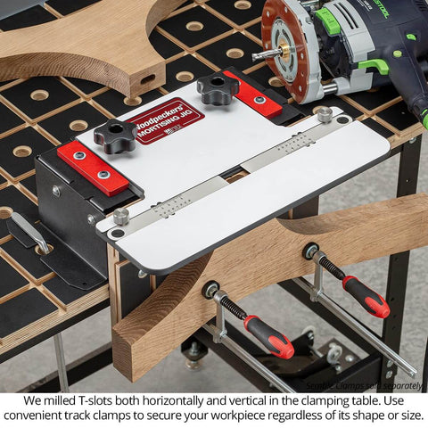 Mortising Jig For Plunge Router Easy To Cut Precise Mortises For Loose Tenon Joinery Portable Benchtop Tool on workbench