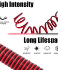 13Ft 12V/24V Heavy Duty Cigarette Lighter Extension Cable 16AWG Male Plug To Female Socket Adapter With Dual 15A Fuses And LED Indicator Lights For Tire Inflator Air Compressor, red and black coiled wire