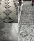 Lotus Square Concrete Molds For Walkways And Garden Paths installed as decorative courtyard pavement, ABS paver molds visible.