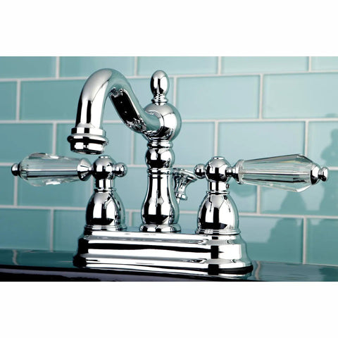 4 Inch Centerset Bathroom Faucet Polished Chrome Drip Free Ceramic Disc Cartridge Deck Mount 3 Hole Installation 1.2 GPM at 60 PSI