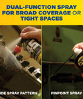 Dual Force Penetrant And Lubricant Loosens Rusted Parts, Reduces Friction And Wear, Delivers Tough Corrosion Protection And Moisture Displacement, Quick Acting 14 Oz Industrial Grade Lubricant, wide and pinpoint spray