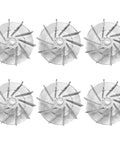 Six Knockout Replacement Vacuum Motor Fan blades for Eureka and Sanitaire Model 12988 with plastic impeller and five inch diameter.