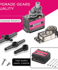16 Pack Mini SG90 9g Micro Servo Motors RC Servo Kit with arms, screws, and mounts for robots, helicopters, planes, cars, boats.