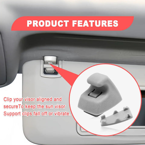 2 Pack Interior Sun Visor Clips For Chevy Tahoe Silverado 1500 GMC Yukon Sierra 1500 Replacement Sun Visor Retainer Clips Gray Easy To Install Durable Plastic 2007 Through 2013