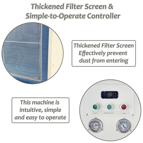 Thickened filter screen and intuitive control panel of Heavy Duty Industrial Mobile Air Conditioner Cranking 51100BTU.