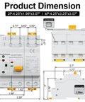 Automatic Manual Dual Power Transfer Switch For 4 Pole 63 Amp 110 Volt Systems With Ultra Fast Switching Under 50 Milliseconds Keeps Critical Gear Online And Data Safe For Your Backup Power. dimensions, 4-pole PA6 DIN rail switch