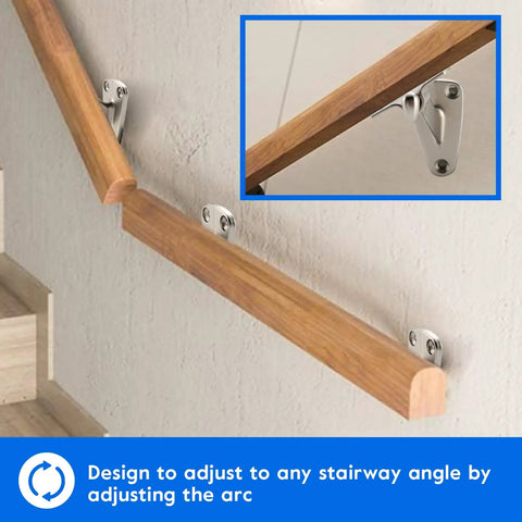 Beefy Heavy Duty Handrail Brackets For Stairs Six Pack With Zinc Alloy Construction And Satin Nickel Finish on staircase
