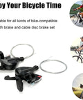 Two Pack SL M310 3x8 Speed Shifter Trigger Set With Cable for MTB Road City Bikes showing shifters with cables and cyclist images