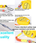 Self Retracting Lifeline For Construction On The Job Site Heavy Duty Fall Protection Yoyo Harness with steel shackle and carabiner
